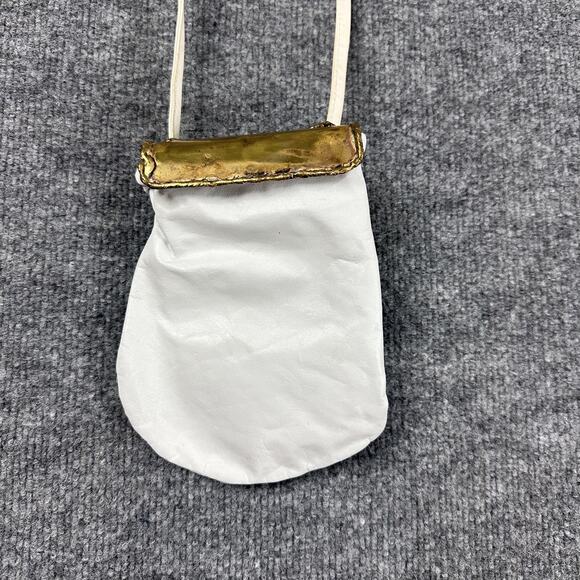 Vintage Carvalhus Crossbody Bag White Brass Crystal Amethyst Quartz Boho Artisan - Picture 7 of 11
